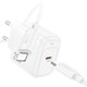 Мережевий зарядний пристрій Hoco CS53A, 25 Вт, Power Delivery (PD), білий, з кабелем USB тип-C до Lightning для Apple, 1 порт, #6942007631495 Прев'ю 1