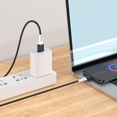 USB кабель Hoco X82, USB тип-A, micro-USB тип-B, 100 см, 2,4 А, черный, силиконовый, #6931474768551 Превью 2