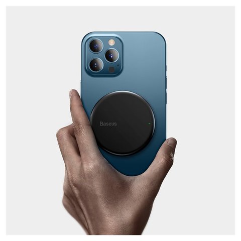 Cargador inalámbrico Baseus Simple Mini Magnetic, Power Delivery (PD), negro, USB tipo C, vidrio, plástico, metal, 15 W, con cable, magnético, #WXJK-F01 Vista previa  1