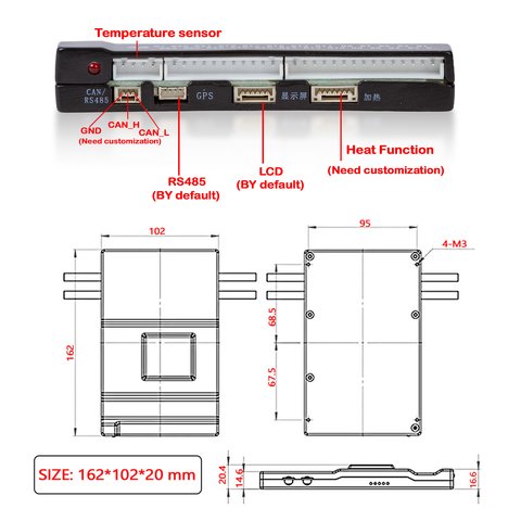 Controlador BMS JIKONG JK-BD6A24S15P, 150 A, para LiFePO4/Li-ion/LTO baterías Vista previa  4