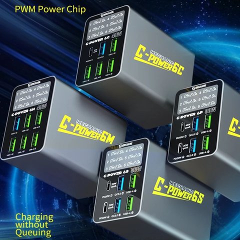 Сетевое зарядное устройство Mechanic C-Power 6C, 40 Вт, Quick Charge, Power Delivery (PD), 6 портов Превью 2