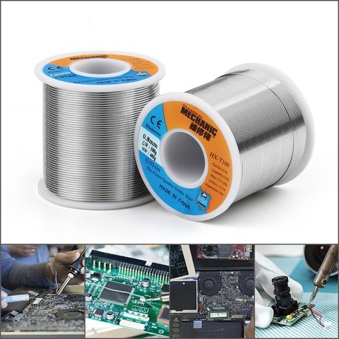 Припой Mechanic HX-T100, Sn 63% , Pb 37%, флюс 1-3%, 0,8 мм, 500 г Превью 3