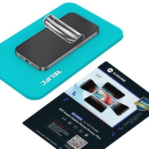 Película de hidrogel Sunshine SS-075FS, Anti-Peeping, 180 mm, 120 mm, 25 uds., 360° Vista previa  1