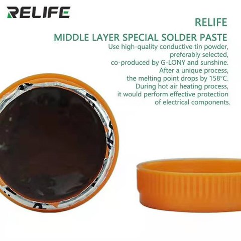 Pasta BGA RELIFE SP-X, Sn 42%, Bi 58%, 158 °C, 50 g Vista previa  2