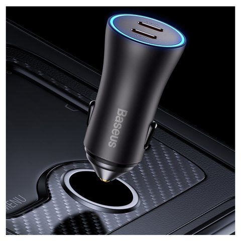 Автомобільний зарядний пристрій Baseus Golden Contactor Pro, сіре, Quick Charge, 40 Вт, 5 А, 2 порта, 12-24 B, #CGJP000013 Прев'ю 3