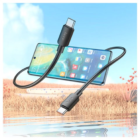 USB кабель Hoco X96, 2xUSB тип-C, 100 см, 100 Вт, 5 А, черный, #6931474799142 Превью 1