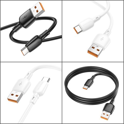 USB кабель Borofone BX93, USB тип-C, USB тип-A, 100 см, 100 Вт, 6 А, чорний, #6941991103179 Прев'ю 1