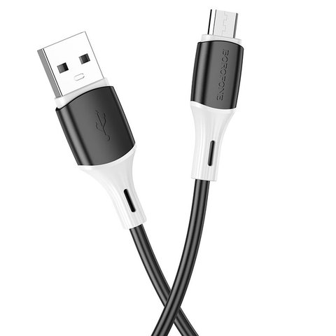 USB кабель Borofone BX79, USB тип-A, micro-USB тип-B, 100 см, 2,4 А, чорний, силіконовий, #6974443384765 Прев'ю 2