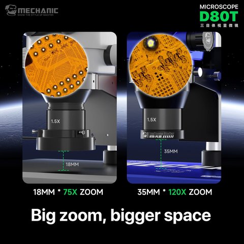 Микроскоп Mechanic D80T-B5, тринокулярный, 8X-80X Превью 6