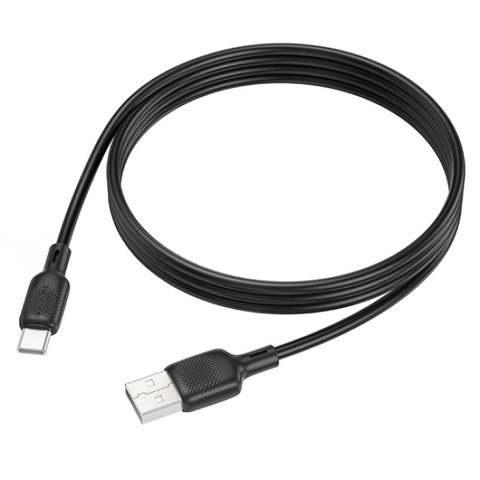 USB кабель Borofone BX113, USB тип-C, USB тип-A, 100 см, 3 A, чорний, #6941991115431 Прев'ю 1
