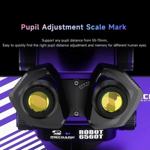 Мікроскоп Mechanic ROBOT6560T-B11, тринокулярний, 6,5X-60X Прев'ю 5