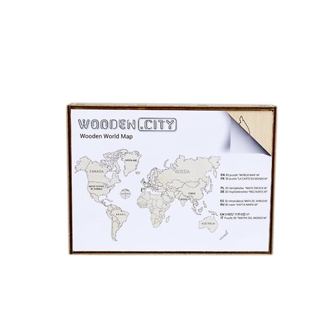 Деревянный 3D-пазл Wooden.City Карта мира (размер L) Превью 4