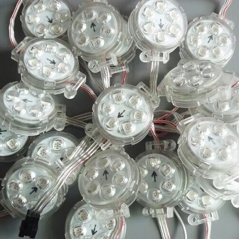 Juego de módulos LED redondos (UCS1903, 6 diodos SMD5050, 40 mm, IP67, 20 pcs.) Vista previa  1